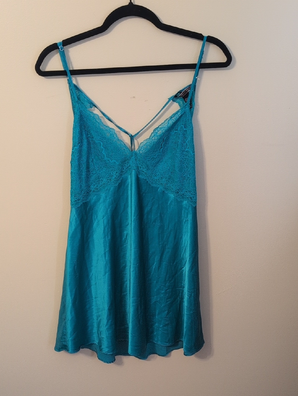 Victoria's Secret Teal Blue Lace Chemise, Slip Dress
